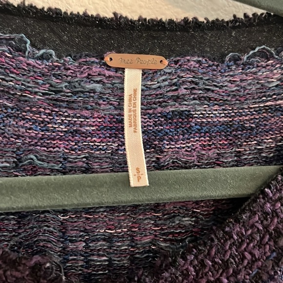 Free People Tweed Knit Silk Wool Angora Button Down Cardigan Size Small - Picture 4 of 9